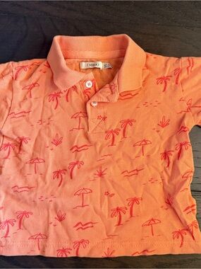 SFERRA Coral Palm-Print Polo Shirt for Toddlers